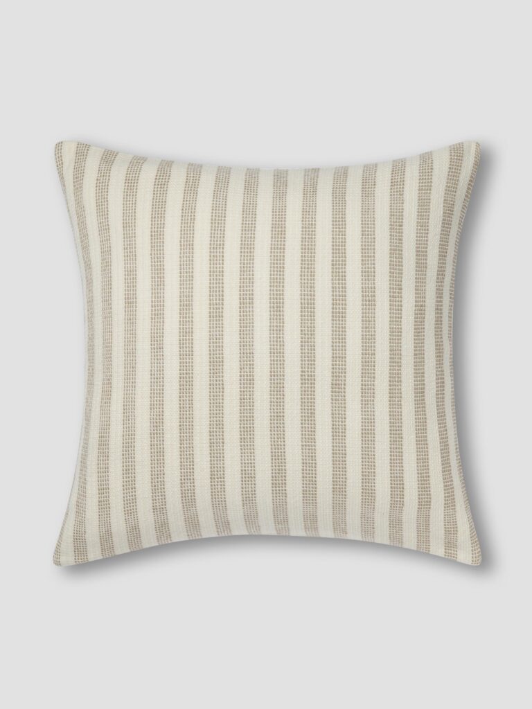 Oatmeal Striped Wool Cushion Cover - Square or Rectangle
