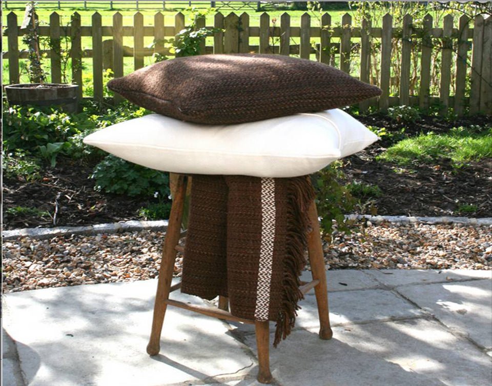 Natural Tweed Wool Accent Pillow - Image 3