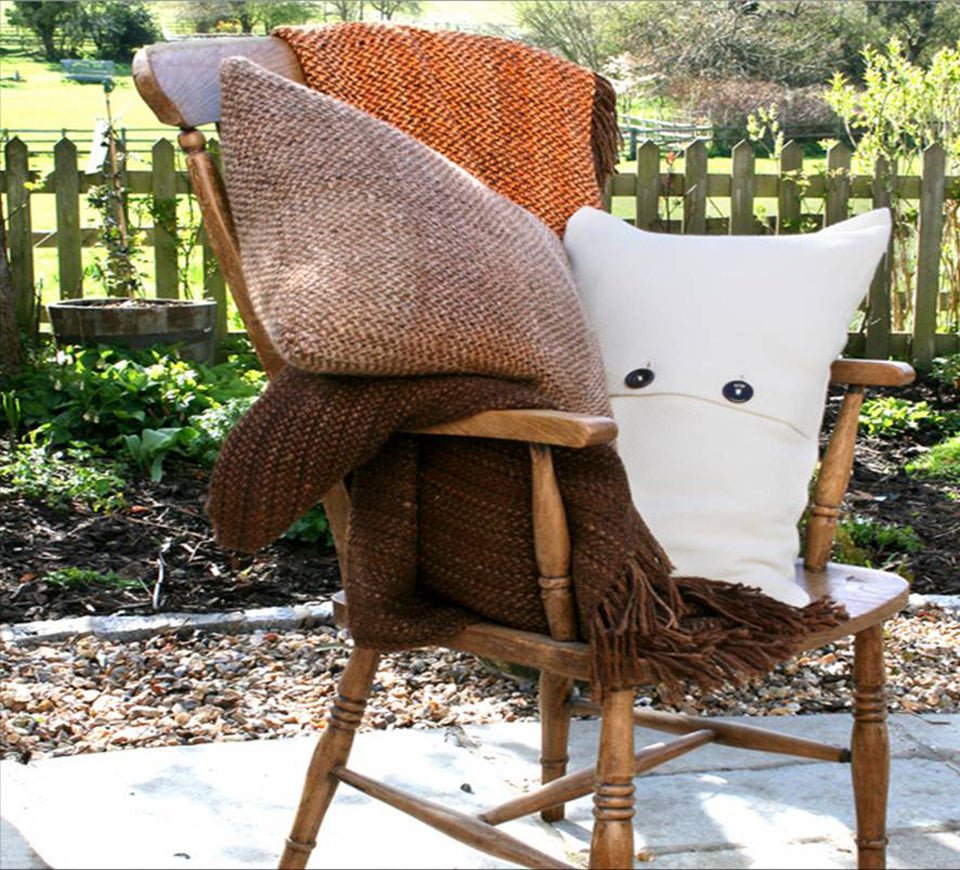 Natural Tweed Wool Accent Pillow - Image 2