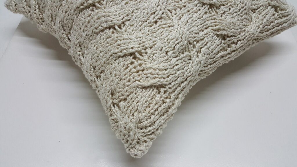 Wavy Golden Cotton Throw Pillow