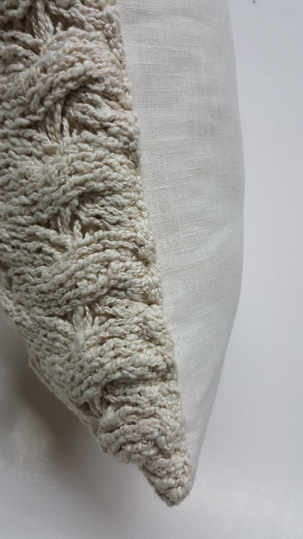Wavy Golden Cotton Throw Pillow - Image 3