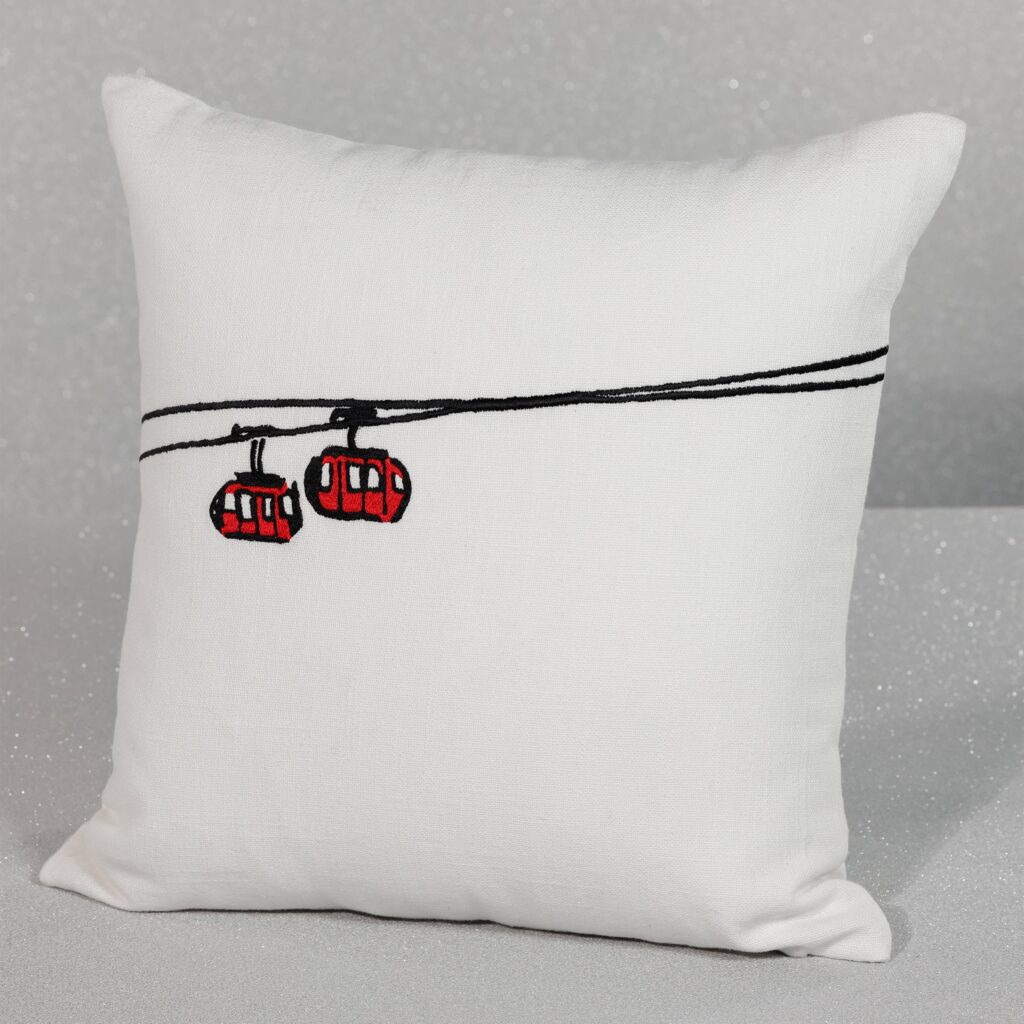 Gondola Cotton Embroidered Throw Pillow