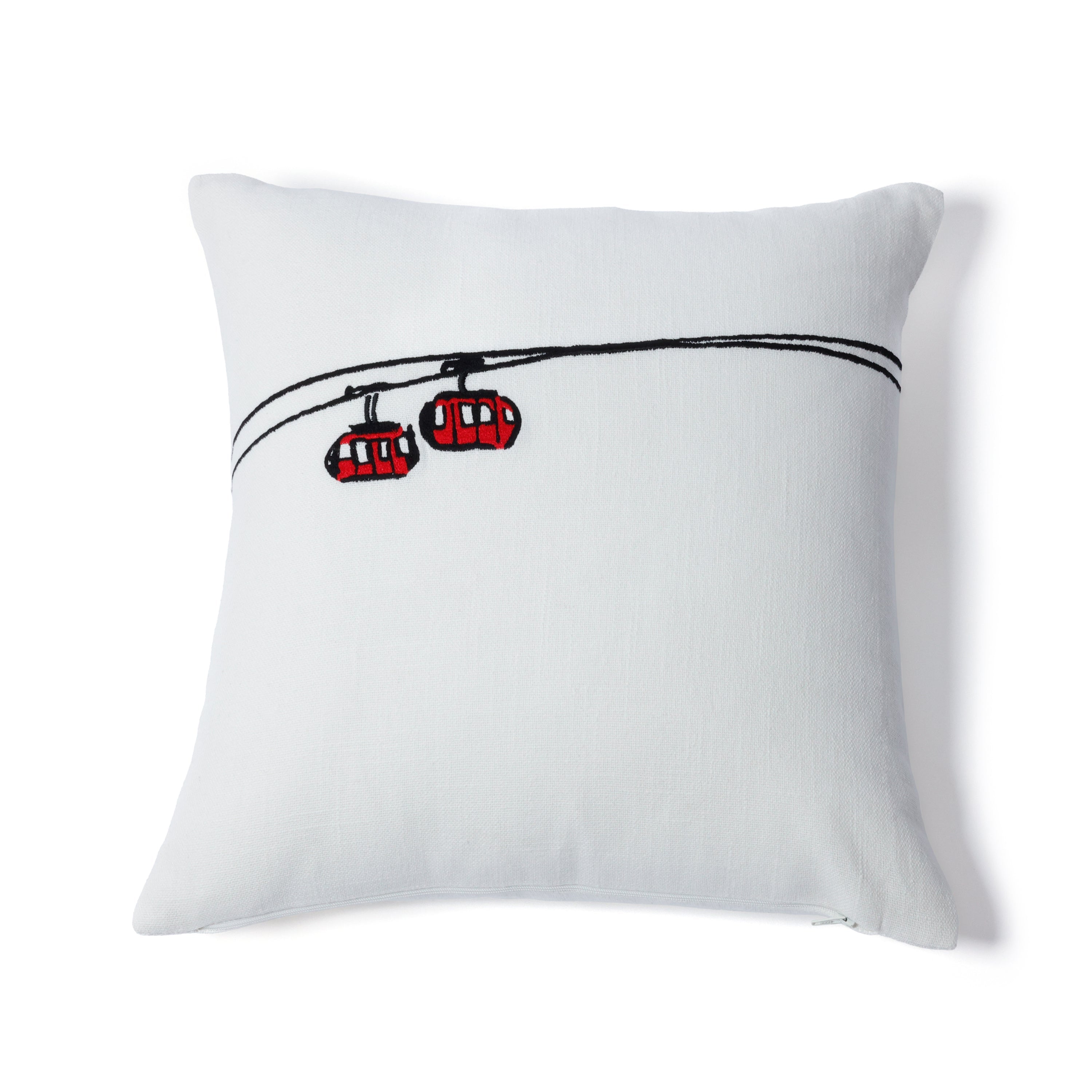 Gondola Cotton Embroidered Throw Pillow - Image 3