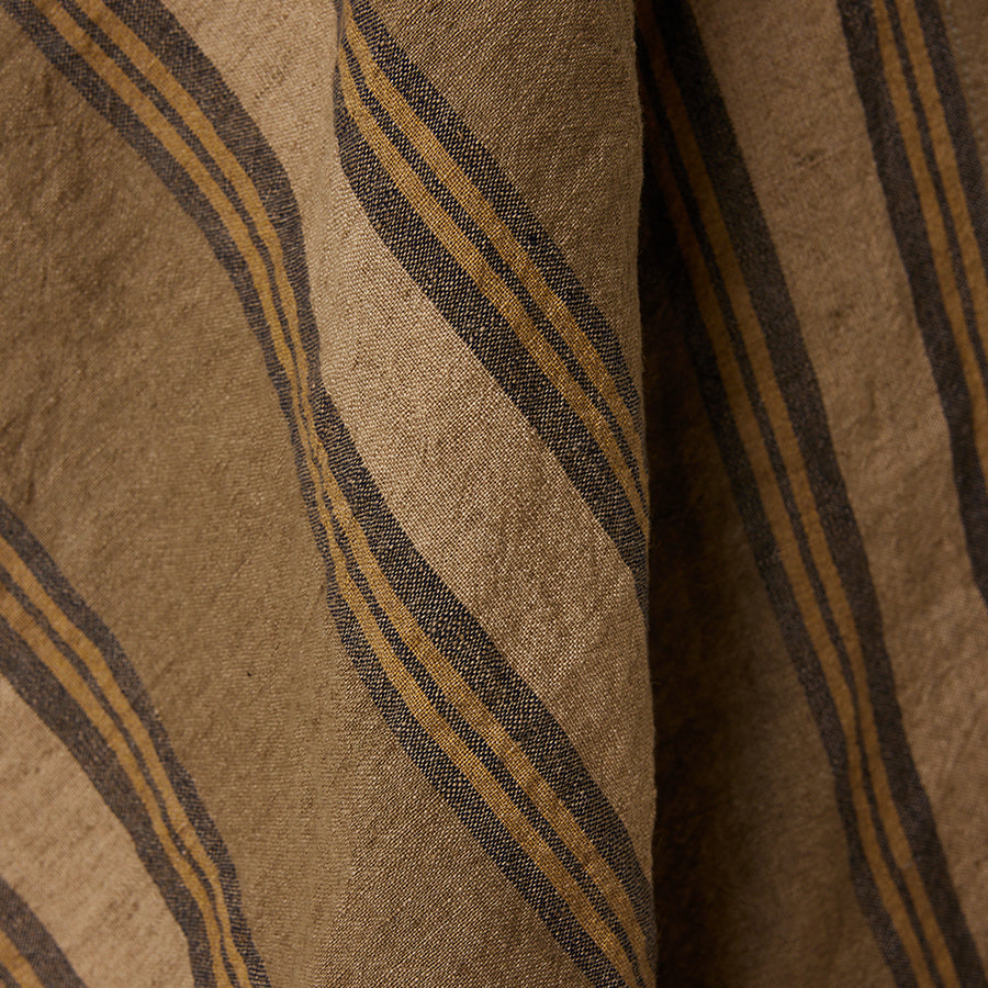 Vida Striped Tea Towel - Cream & Brown - Image 3