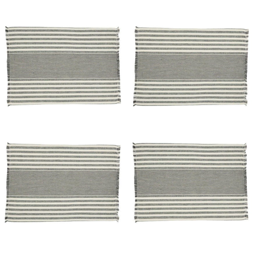 Black & White Striped   Placemat (set of 4)